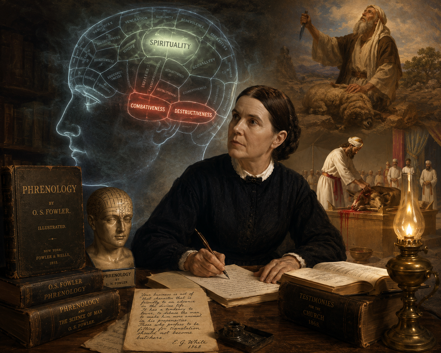 Ellen White writing a testimony based more upon phrenology than upon the Bible (copyright nonsda.org)