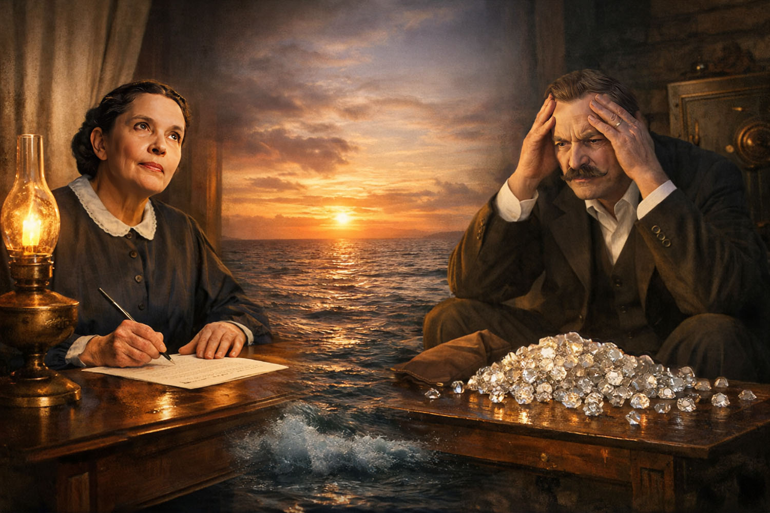 Ellen White plying Wessels for money (Artist: Pavle Simovic)