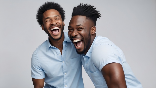 Two men laughing at the idea that Ellen White did not derive her health reachings from humans