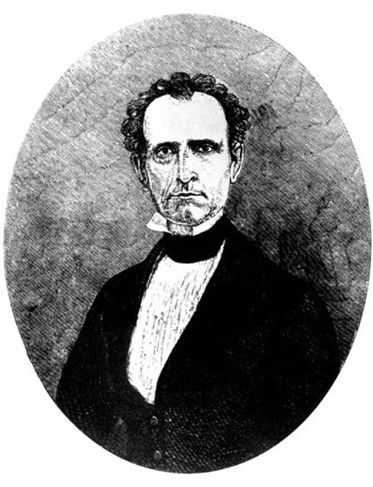 Portrait engraving of Sylvester Graham, showing a well-dressed man in 19th century formal attire with a bow tie and serious expression