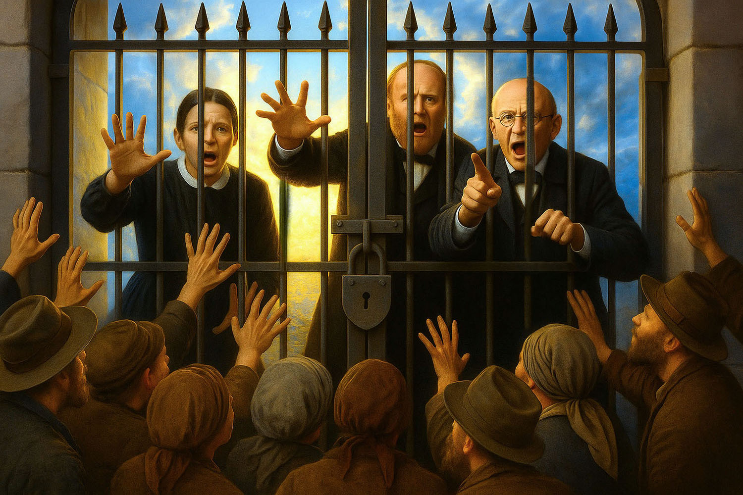 Ellen and James White with Joseph Bates behind the shut door of salvation
